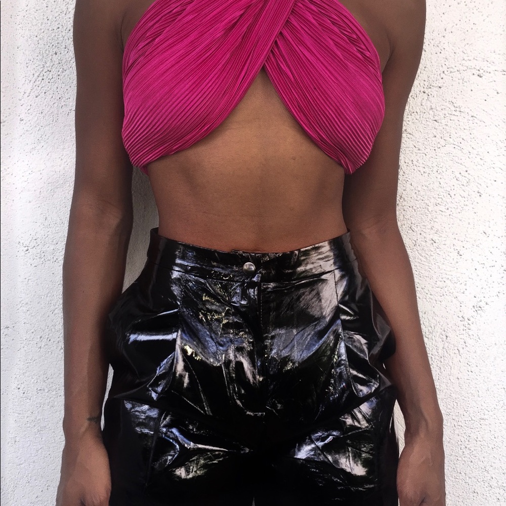 Cropped Vinyl Pants